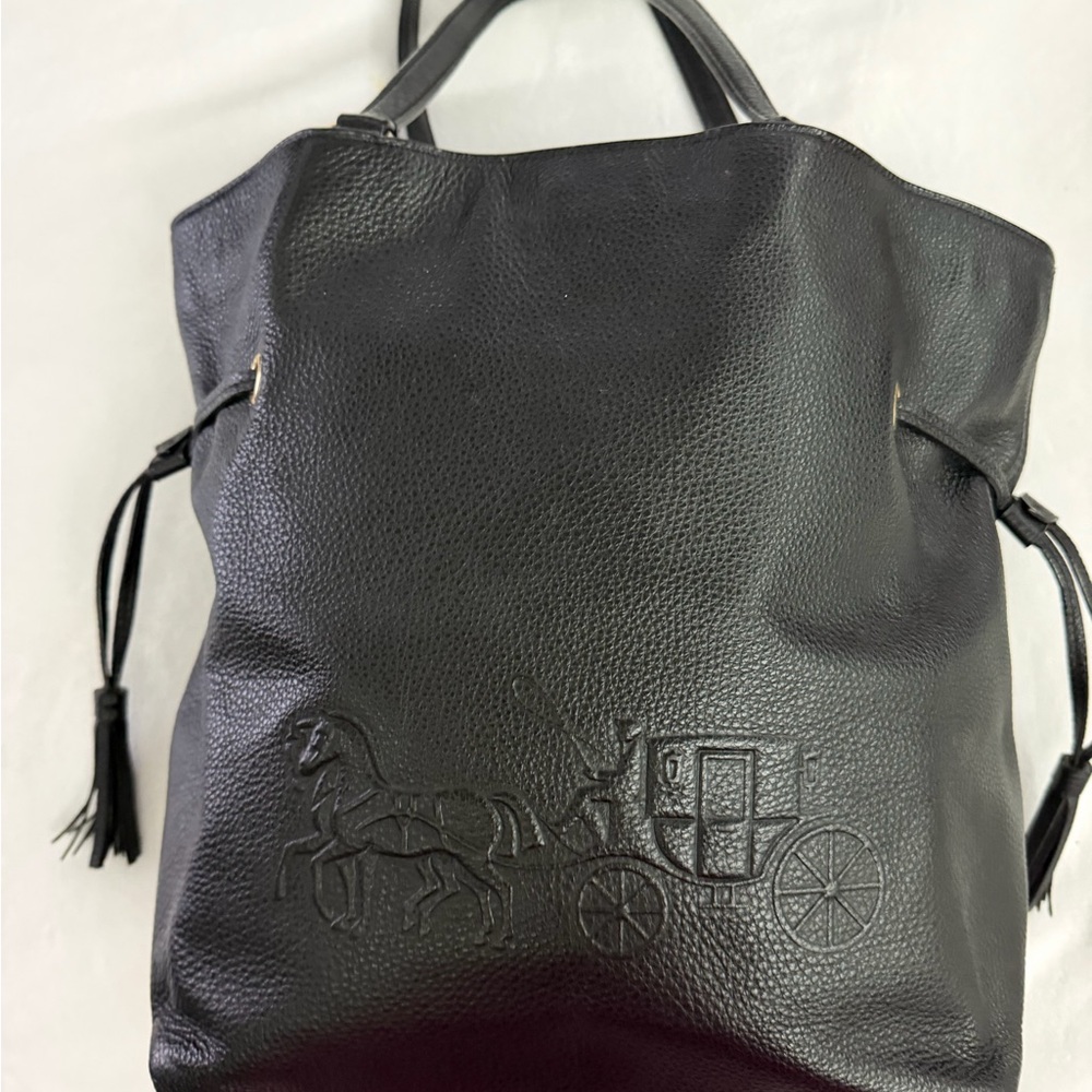Black Leather Tote Bag